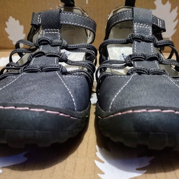 JBU by Jambu Juliet Flats Leather Dove Gray Adjustable Oxford Shoe 6 Like New - Picture 6 of 11